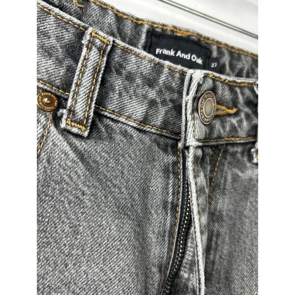 Frank And Oak Women’s Size 27 Nina Wide Leg Jambe Large Black Raw Frayed Hem - Picture 14 of 16